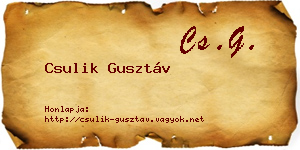 Csulik Gusztáv névjegykártya